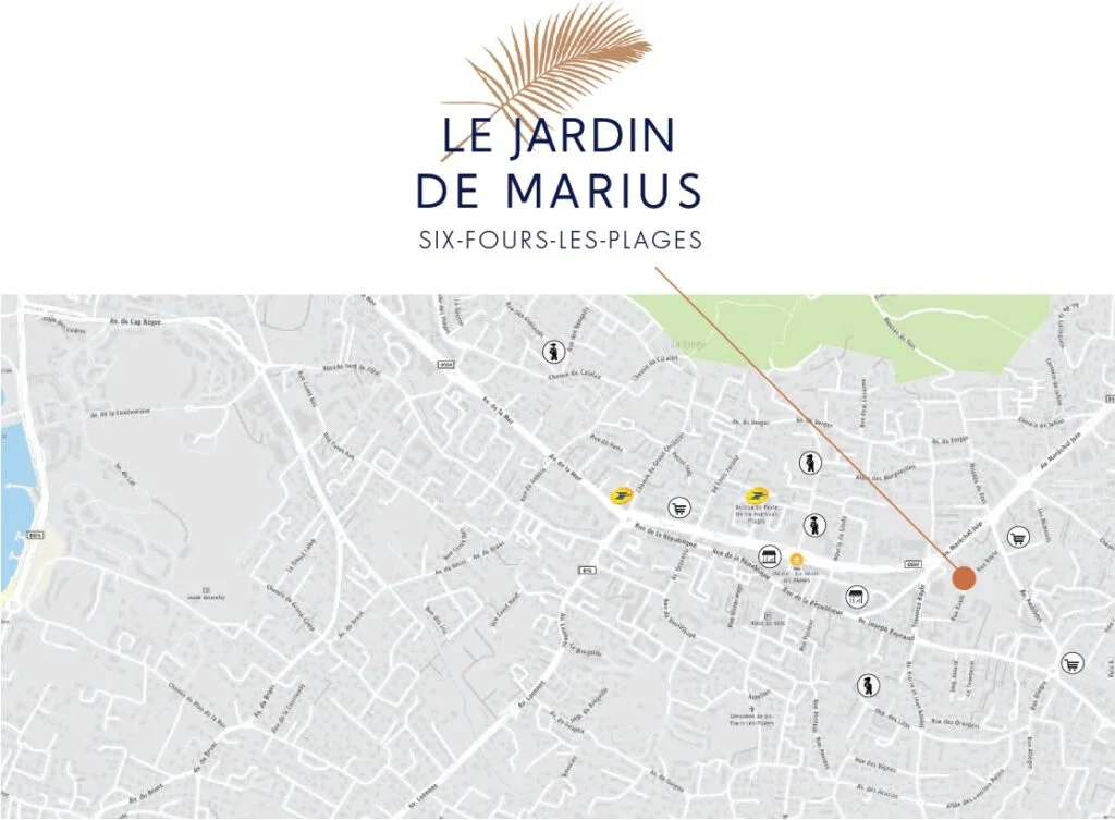 Situation Le Jardin de Marius à Six-Fours-les-Plages